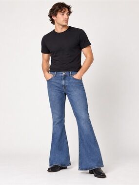 Madcap England Jeans Mens 36x30 Blue Flare Bell Bottom Retro Mod Denim